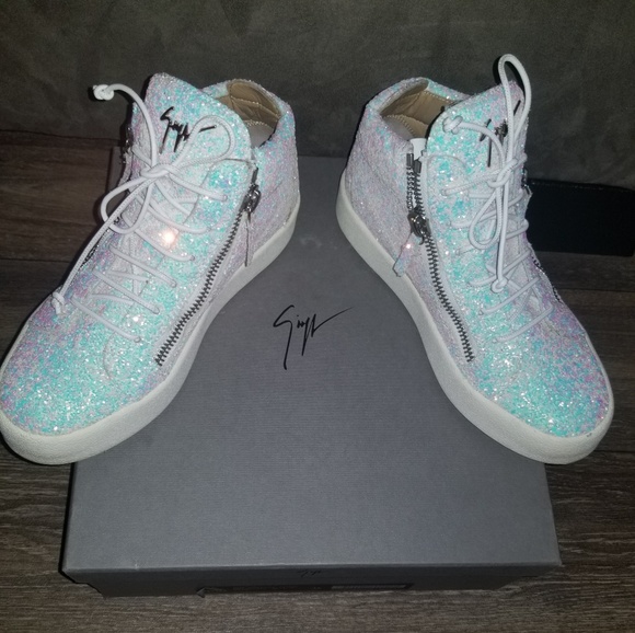 Women's 7.5 white glitter Giuseppe Zanotti's - Picture 2 of 8